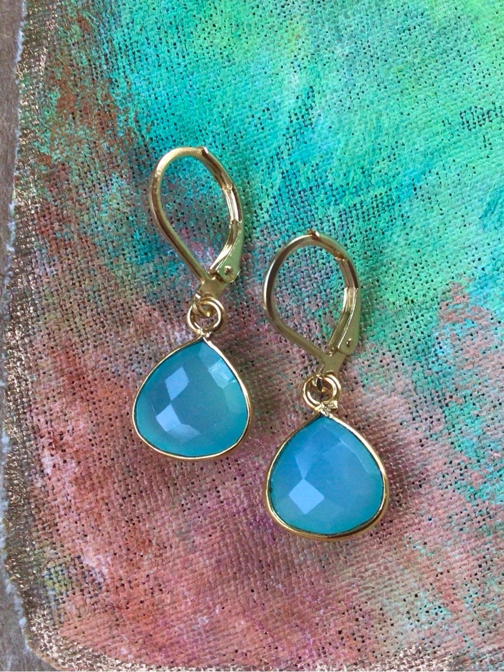 Gold Filled Chalcedony Sundance Charm Earrings - Picture 6 of 8